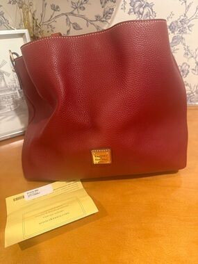 Dooney & Bourke Red Pebbled Lucca Leather Barlow